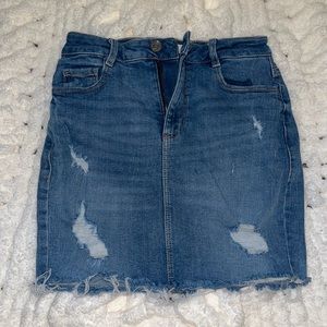 Garage Denim Blue Mini Skirt w/ minor Distress